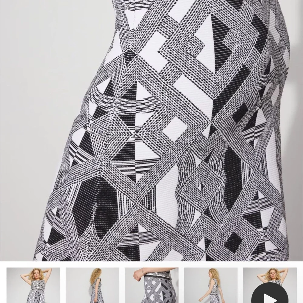 White House Black Market Monochrome A-Line Skirt - Picture 2 of 3